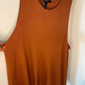 Burnt Orange loose tank top , stretchy material , over sized